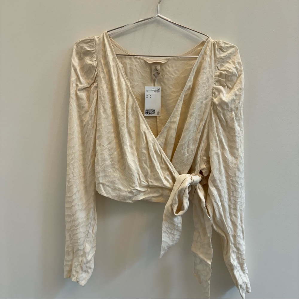 H&M Cream Wrap Top